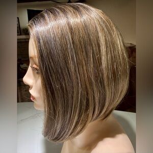 HAIR, 13” Straight Bob, Center Part, Browns/highlighted